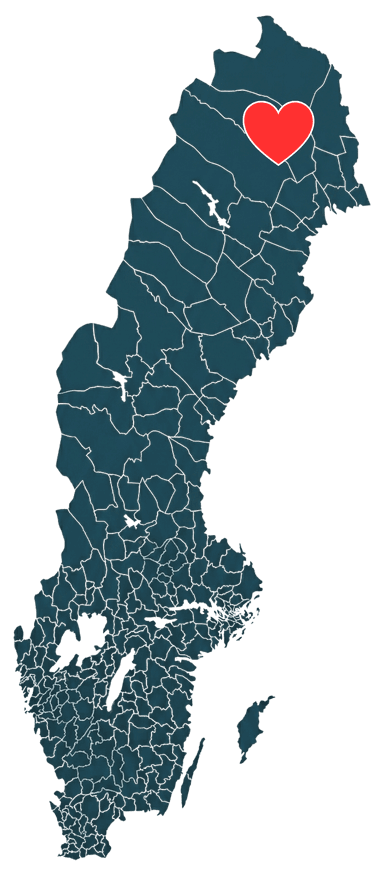 Karta över Arvidsjaur – presentkortet stöder hela orten